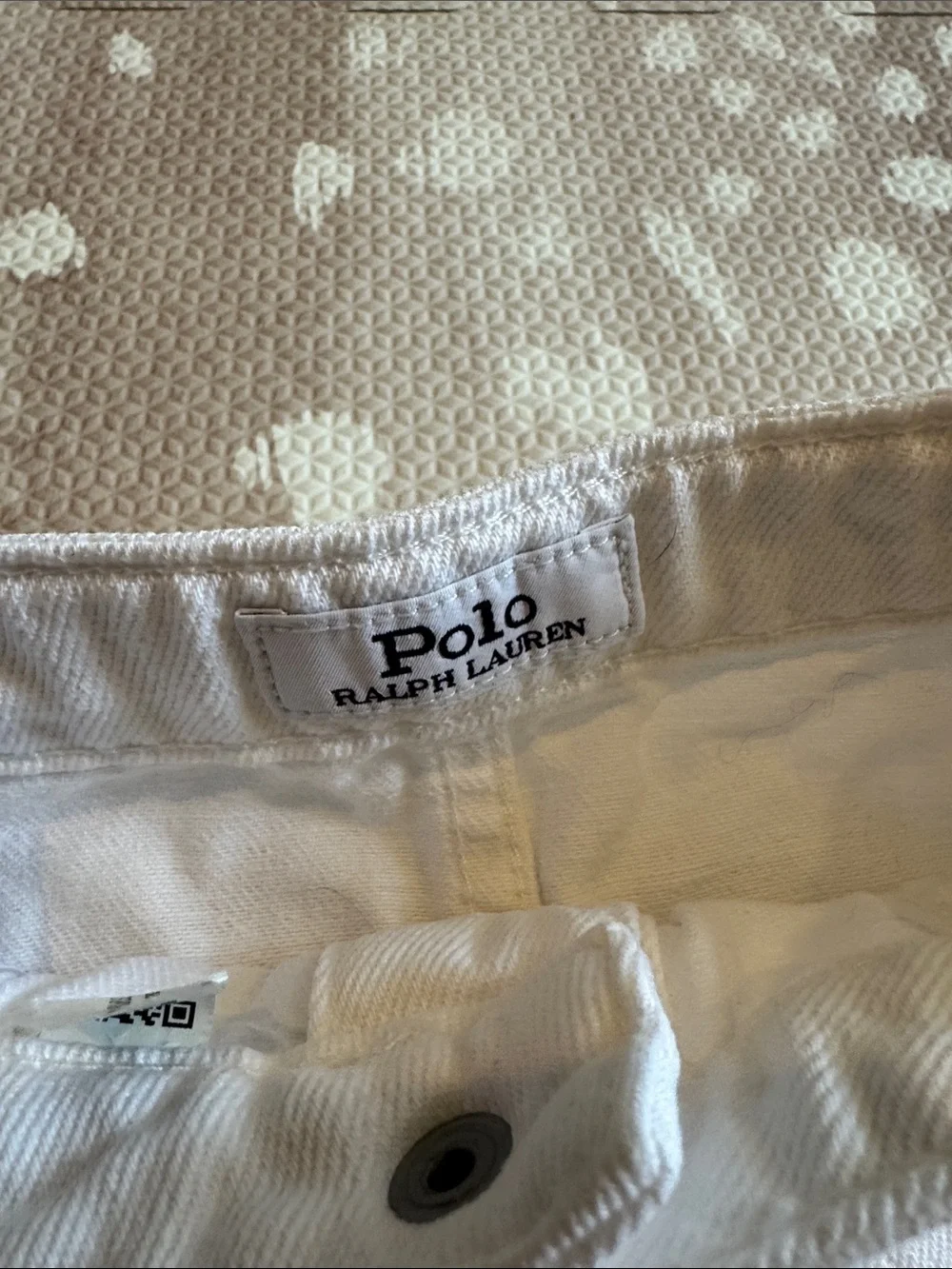 Polo Ralph Lauren Girls White Cotton Denim Snap Front Mini Skirt Size 5